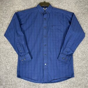 Ariat Pro Series Shirt Blue Plaid‎ Button Down Long Sleeve Cowboy Men Small